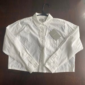 NWT Everlane cropped button down